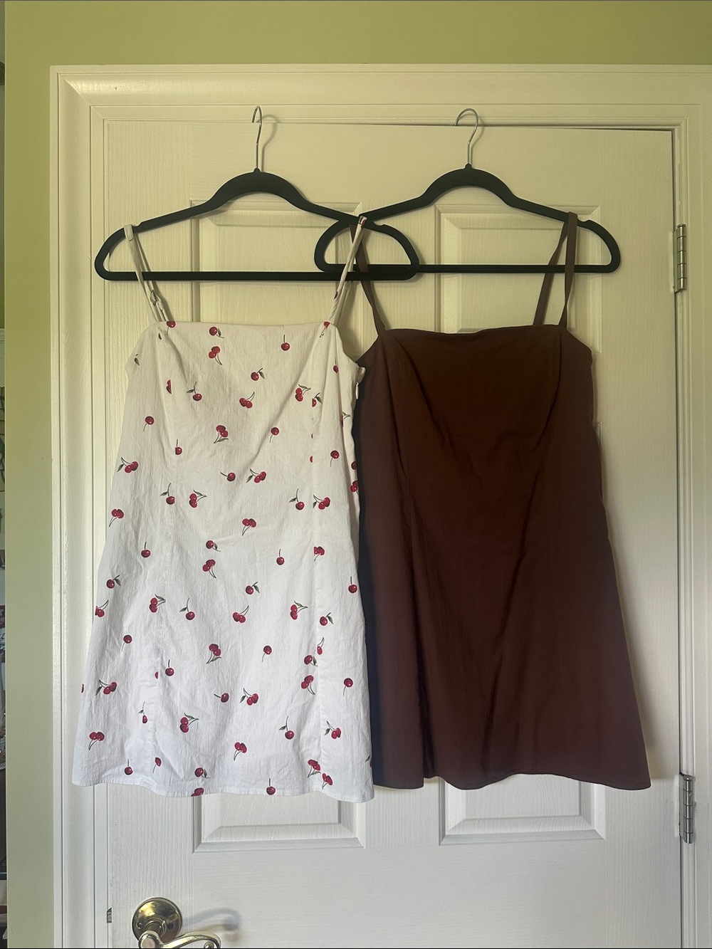 Abercrombie & Fitch Brown Slip Dress and White Cherry Print Mini